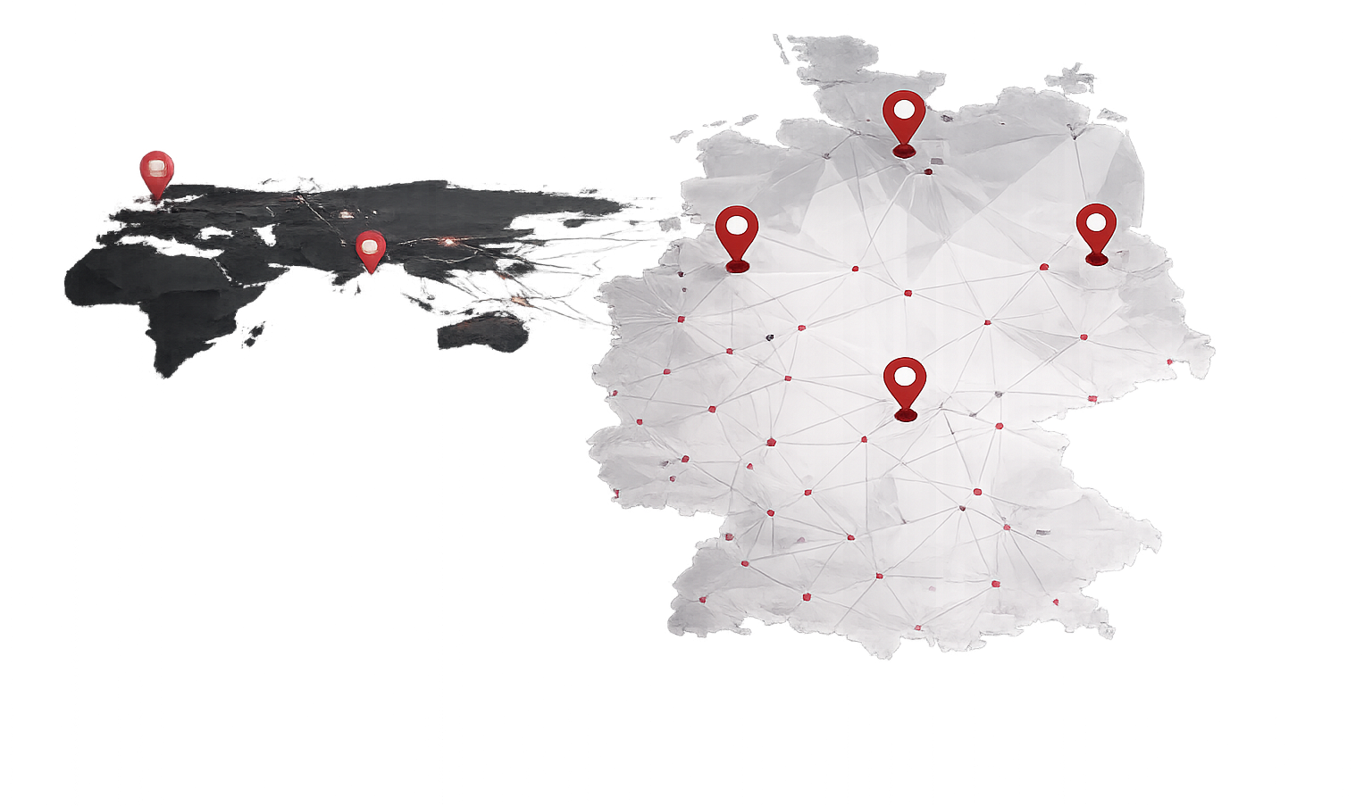 Deutschlandkarte mit Standorten